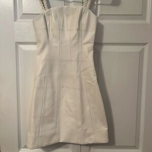 Aje White leather dress